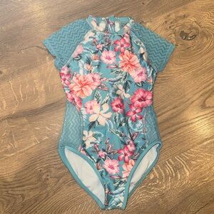 Flower one piece swimsuit